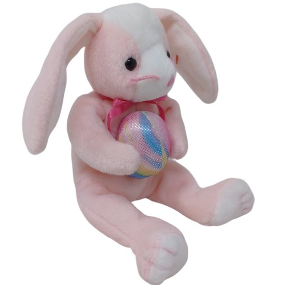 Ty Eggerton Bunny Rabbit Pink Retired Beanie Baby‎ Stuffed Animal Plush Toy 8" - Picture 5 of 7